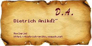 Dietrich Anikó névjegykártya
